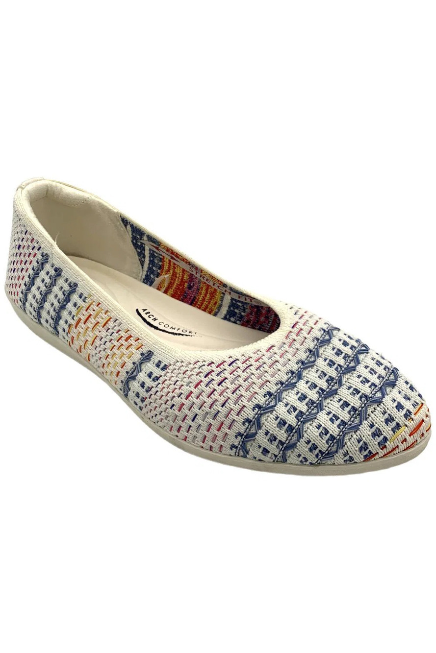 Skechers Women's Cleo Walk Multi Ballet Skimmer Flats White/Multi - Medium